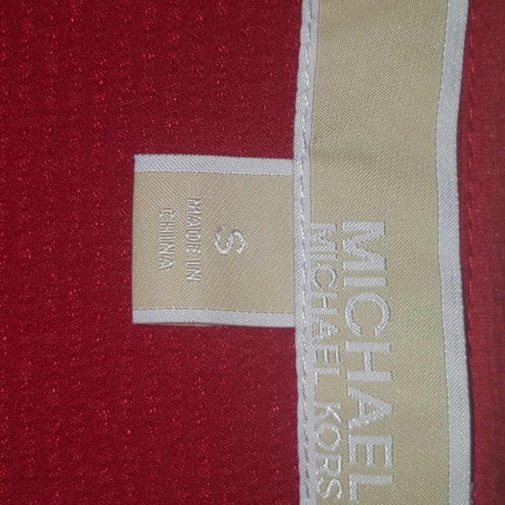 Michael Kors Red Ruffle Blouse - Picture 4 of 5